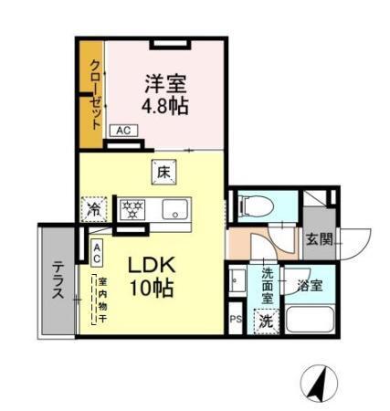 セレスティア中央　Ⅱ（102） 間取り図画像