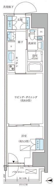 パークアクシス品川天王洲アイル（705） 間取り図画像