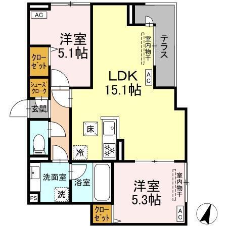 セレスティア船橋Ⅱ（101） 間取り図画像