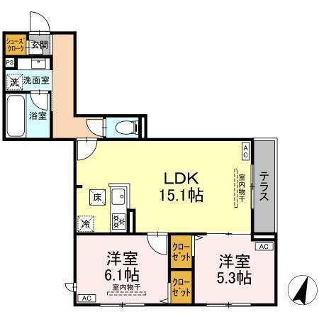 セレスティア船橋Ⅱ（102） 間取り図画像