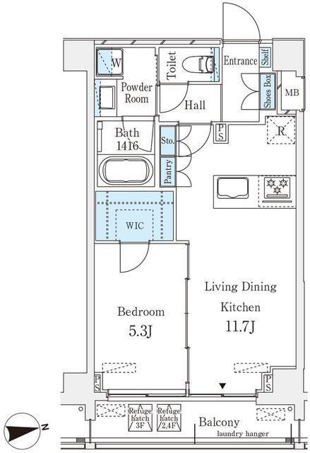 Ｔｈｅ　Ｖｅｒｌｕｘ　Ｔａｋａｎａｗａ（302） 間取り図画像