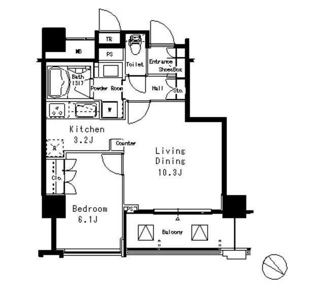 ＭＦＰＲ目黒タワー（407） 間取り図画像