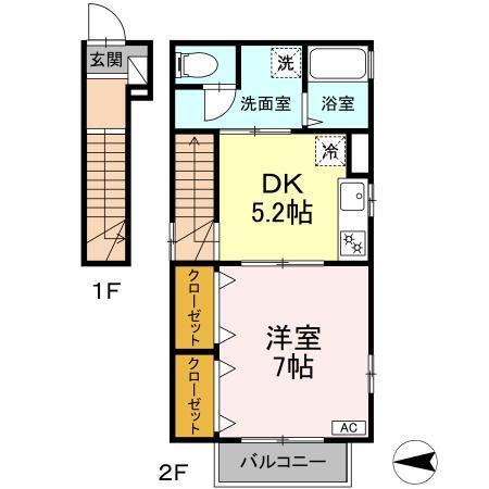 BlueGrass（201） 間取り図画像