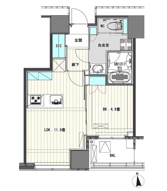 Ｗｈｉｔｅ　Ｔｏｗｅｒ　Ｈａｍａｍａｔｓｕｃｈｏ（606） 間取り図画像
