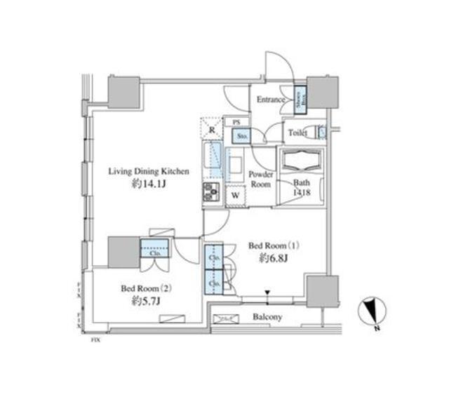 ベルファース芝浦タワー（2507） 間取り図画像