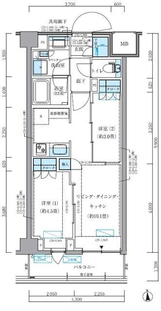 パークアクシス品川シーサイド（308） 間取り図画像