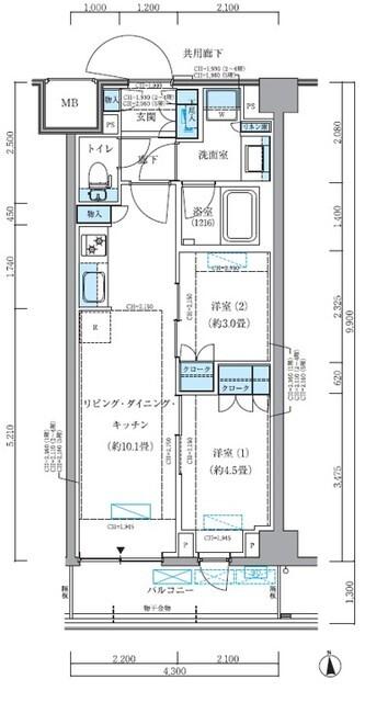 パークアクシス品川シーサイド（309） 間取り図画像