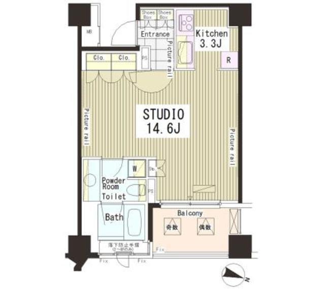 パークアクシス恵比寿（707） 間取り図画像