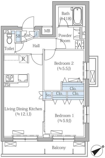 Ｒｏｖｉｎｅ目黒東山（401） 間取り図画像