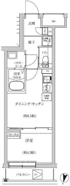 ＲＥＧＯＬＩＴＨ　ＩＫＥＧＡＭＩ（303） 間取り図画像