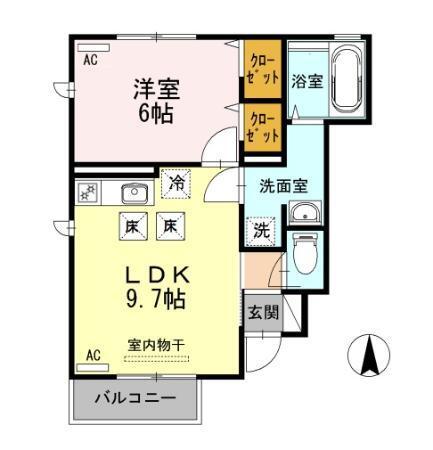 サニーウェル砧（101） 間取り図画像