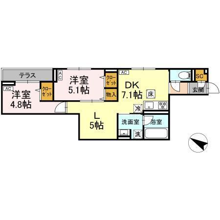 セレスティア大森東（101） 間取り図画像