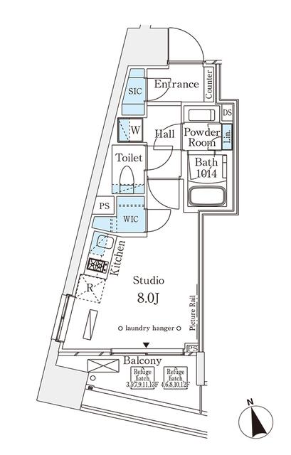 パークナードフィット南青山Ｖｉｓｔａ（807） 間取り図画像