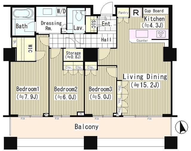 パークコート麻布十番　ザ　タワー（2811） 間取り図画像