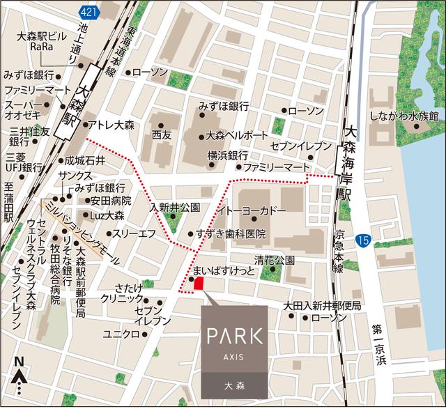 パークアクシス大森（806） 地形図・案内図