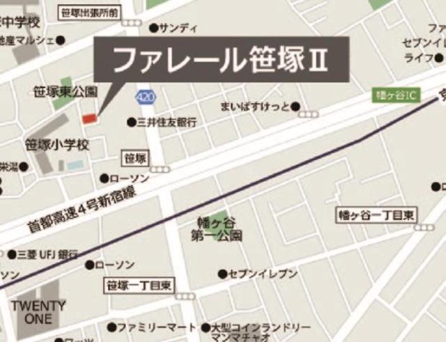 ファレール笹塚Ⅱ（101） 地形図・案内図