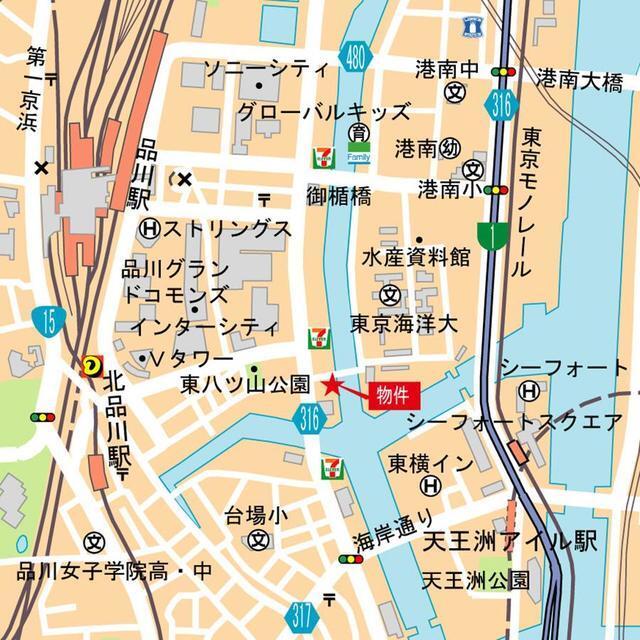 バウスフラッツ品川キャナルサイド（701） 地形図・案内図