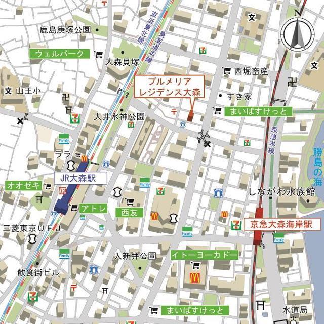 プルメリアレジデンス大森（702） 地形図・案内図