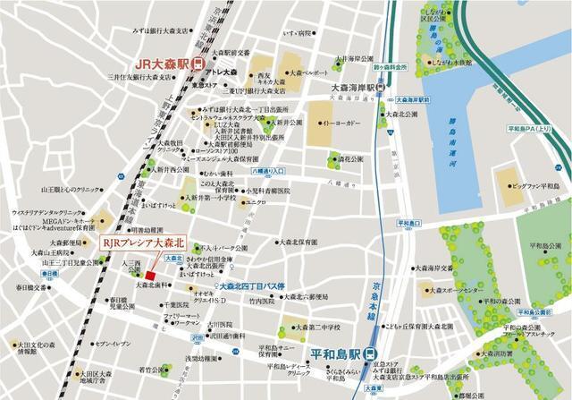 ＲＪＲプレシア大森北（405） 地形図・案内図