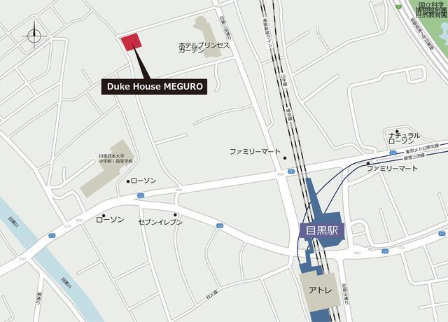 デュークハウス目黒（502） 地形図・案内図