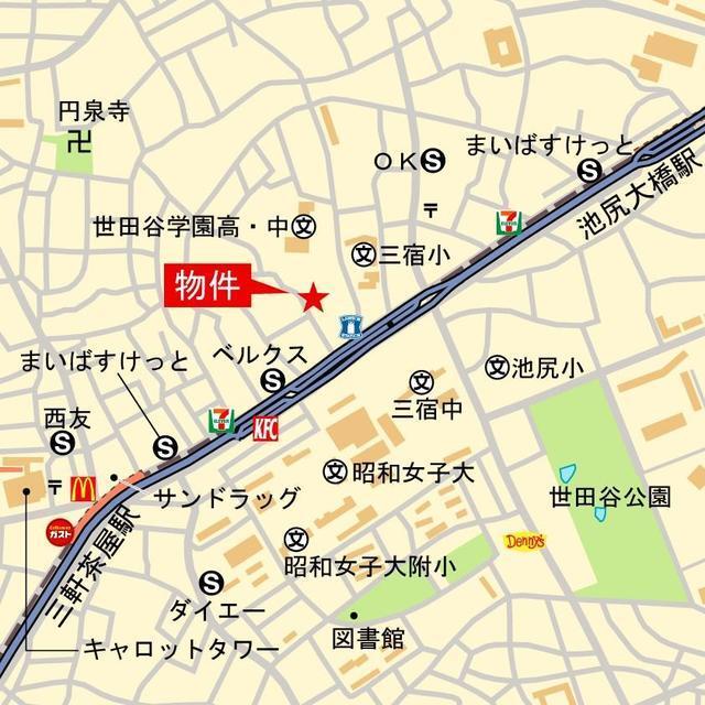 ＣＲＥＡＴＩＦ三軒茶屋（104） 地形図・案内図