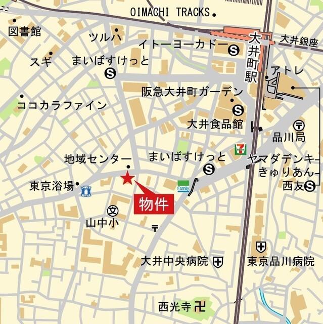 Ｆｕｕ　Ｏｉｍａｃｈｉ　ｂｙ　ＬＡＴＩＥＲＲＡ（604） 地形図・案内図
