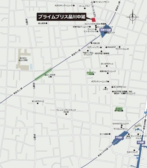 プライムブリス品川中延（902） 地形図・案内図