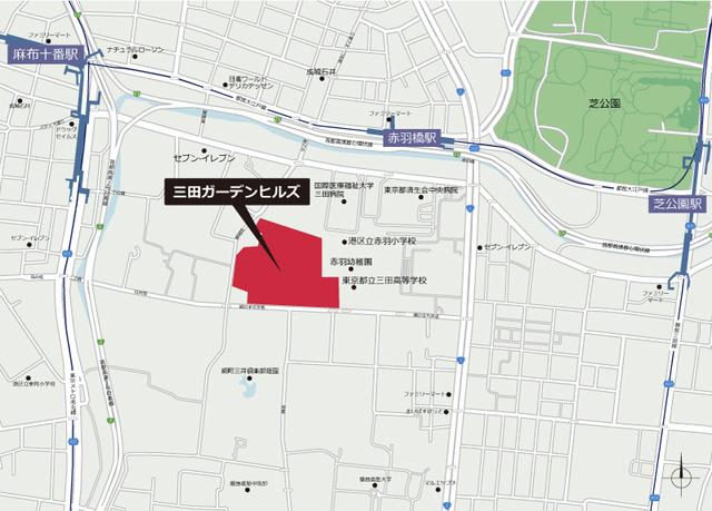 三田ガーデンヒルズ　ヴィラ（102） 地形図・案内図