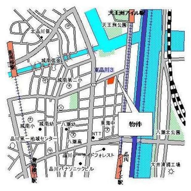 パークキューブ東品川（602） 地形図・案内図