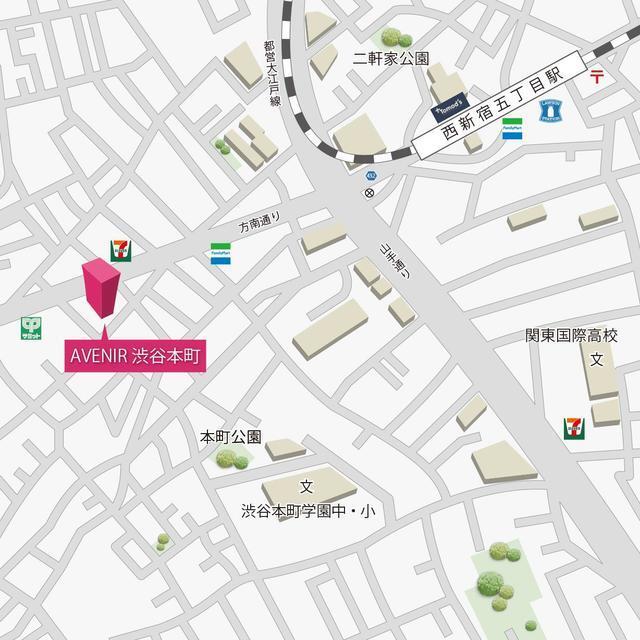 ＡＶＥＮＩＲ渋谷本町（406） 地形図・案内図