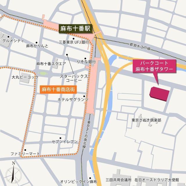 パークコート麻布十番　ザ　タワー（2811） 地形図・案内図