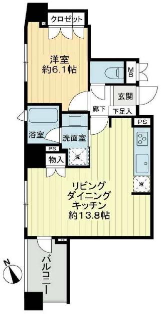 リビオ五反田プラグマ・Gタワー 間取り図画像