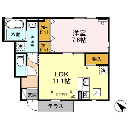 ユア・クレスコンティ　Ｂ（101） 間取り図画像