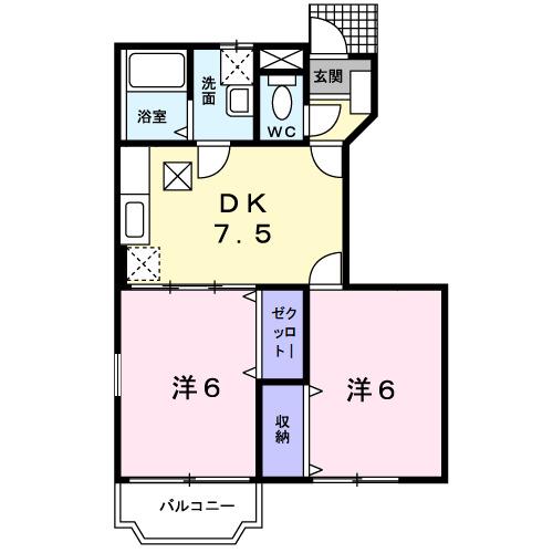 ア・ラ・モードＤ（102） 間取り図画像
