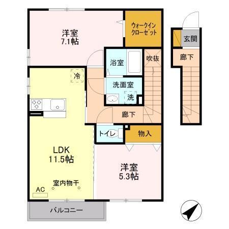アマルフィ東三島　Ａ（205） 間取り図画像