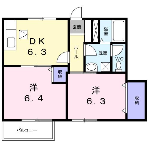 クレインＢ（102） 間取り図画像