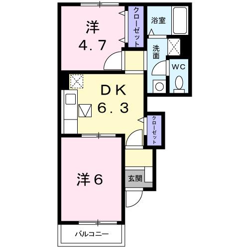 ブリッサ桜岡Ｆ（102） 間取り図画像