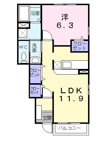 チェルシーＢ（105） 間取り図画像