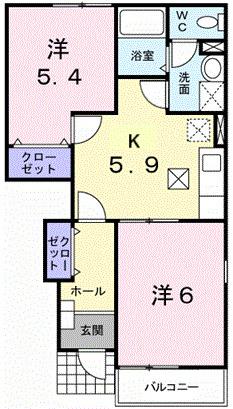 ヴィラ・ソリアードＢ（102） 間取り図画像