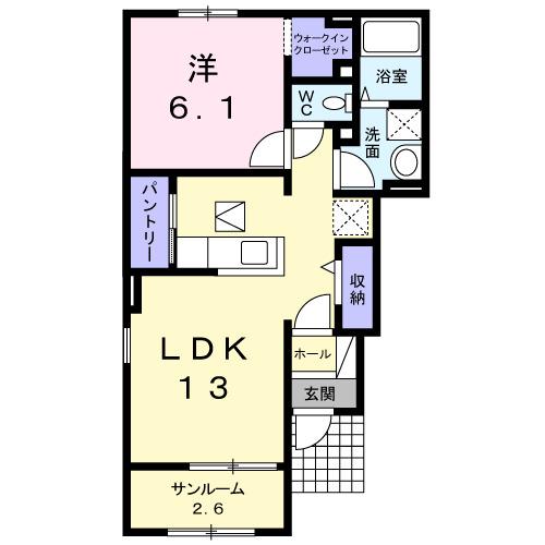 アルカンシエルＢ（101） 間取り図画像