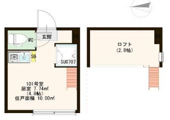 ハーモニーテラス菊川（101） 間取り図画像