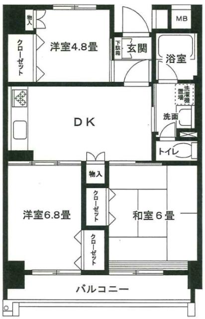 越中島三丁目ハイツ1号棟（510） 間取り図画像