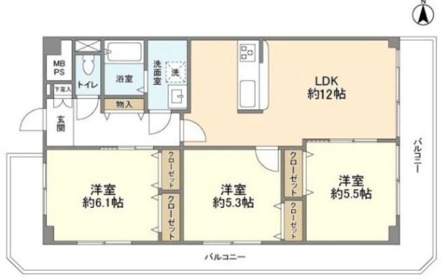 洋伸東大島マンション（801） 間取り図画像