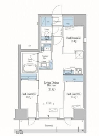アーバネックス住吉（301） 間取り図画像
