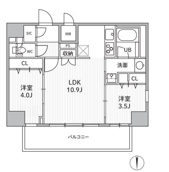 S-RESIDENCE住吉aquacht（703） 間取り図画像