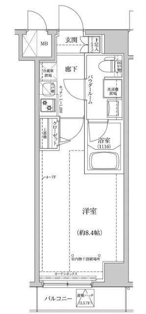 パティーナ住吉Duo（702） 間取り図画像