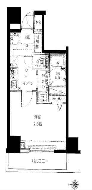 Rising place 両国弐番館（701） 間取り図画像