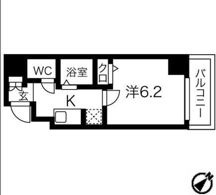 スパシエ門前仲町サウスクレスト（302） 間取り図画像