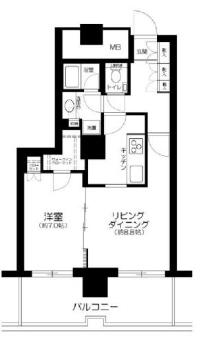 イーストコモンズ清澄白河セントラルタワー（411） 間取り図画像