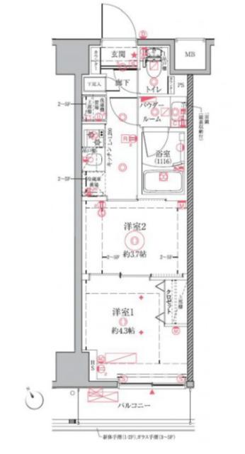 クレイシア門前仲町ザ・レジデンス（106） 間取り図画像